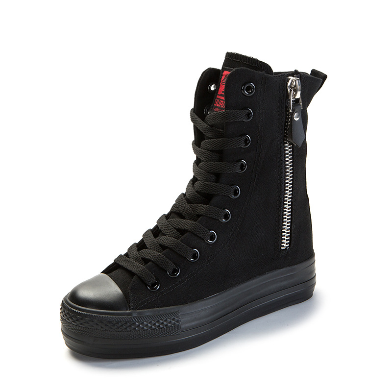 Wedge Espadrille Women - Damenschuhe, neue High-Top-Leinwandschuhe mit seitlichem Reißverschluss,
